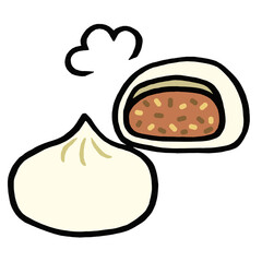 肉まん イラスト