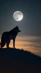 wolf howling at the moon