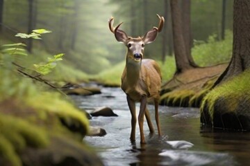 deer in the river