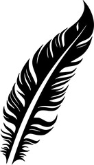Obraz premium Feather - Black and White Isolated Icon - Vector illustration