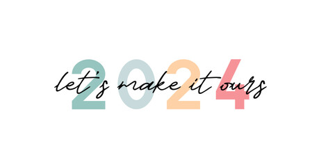 2024 number design template. Colorful 2024 with lettering	
