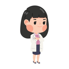 Cute woman Doctor cartoon character