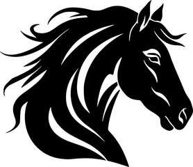 Horse | Black and White Vector illustration