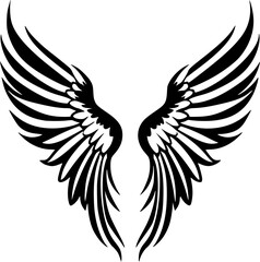 Obraz premium Angel Wings | Minimalist and Simple Silhouette - Vector illustration