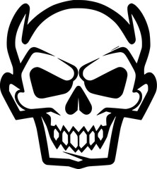 Skull - Minimalist and Flat Logo - Vector illustration
