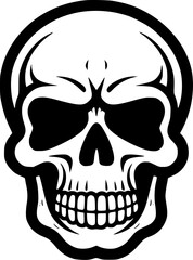 Skull - Black and White Isolated Icon - Vector illustration