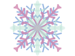 Snowflakes in various pastel colors