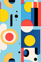 Bauhaus abstract geometric pattern design background for wallpaper, presentation and graphic resources. Vector Illustration.