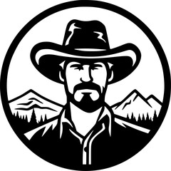 Western | Black and White Vector illustration