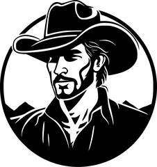 Western - Minimalist and Flat Logo - Vector illustration