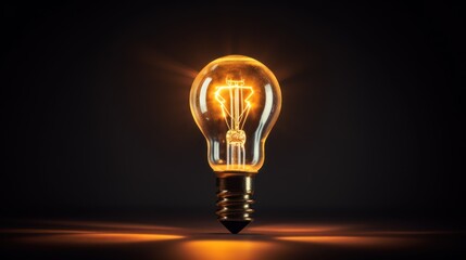 Key to Success A small golden key inside a light bulb