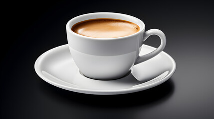 Artisanal Cappuccino in Elegant Cup on black Background