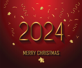 2024 Merry Christmas background for your seasonal invitations, festival posters, greetings cards. 