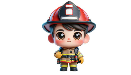 ute Firefighter Hero in Uniform, Rescue Gear and Safety Equipment for Firehouse Adventures
