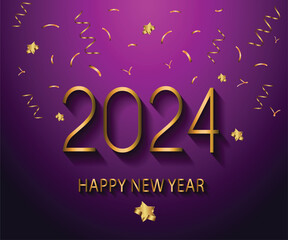 Fototapeta na wymiar 2024 Happy New Year background for your seasonal invitations, festive posters, greetings cards.