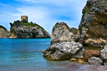 old castle on the coast