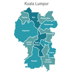 Obraz premium malaysia mapp kuala lumpur