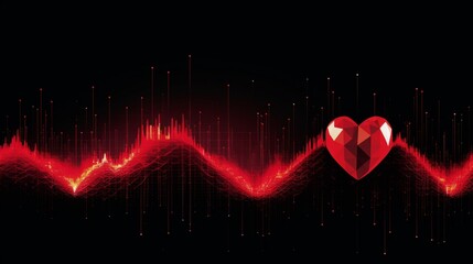 An artistic interpretation of a pulse line, signifying the importance of heart health. - obrazy, fototapety, plakaty