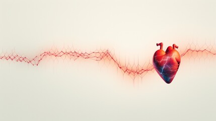 An artistic interpretation of a pulse line, signifying the importance of heart health.