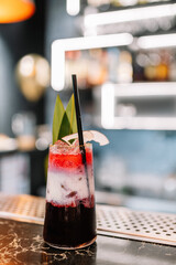 beautiful alcoholic cocktail with decoration