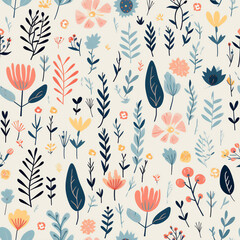 Seamless template group icon of leave and flower