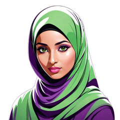 Naklejka premium muslim women illustration PNG transparent background