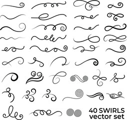 Vector Swirls Set that you can use to add decoration to elements, letters, etc. 