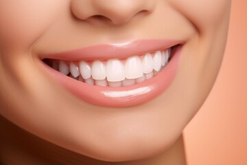 Obraz premium white teeth, perfect smile, close-up, teeth whitening, somatological services