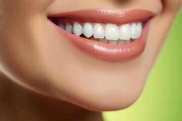 Obraz premium white teeth, perfect smile, close-up, teeth whitening, somatological services