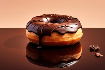 Decadent Delight: Irresistible Chocolate Donut Temptation. Ai Generative