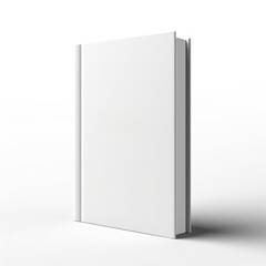 Blank hardcover book mockup on white, empty 