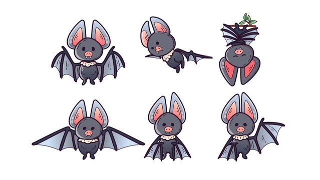 Cute Bats Bat Looped Halloween Characters