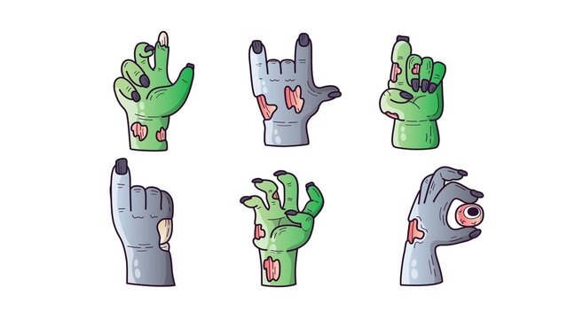 Zombie Hands Halloween Monster Frankenstein Loop