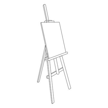 wooden easel with blank canvas clip art preview