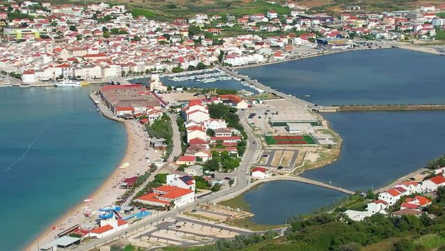 Pag - Croatia - Aerial view over the city