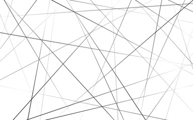 Black random diagonal line. Random chaotic lines abstract geometric pattern.