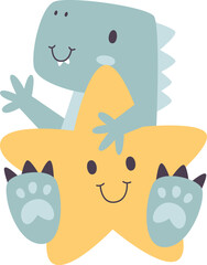 Dragon Baby Holding Star