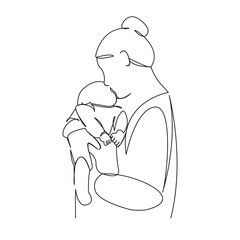 mother with newborn in her arms