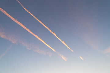 Sky with dramatic clouds. Blue and color variant for changing the sky in the photo.