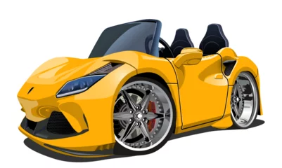 Gordijnen Vector Cartoon muscle sport car © Mechanik