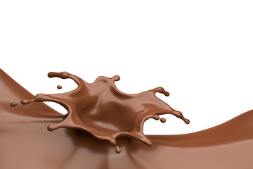chocolate dripping splash 3d illustration