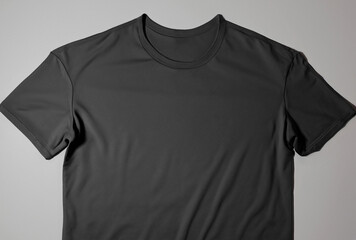 Black t-shirt for product placement, product photography, customization, neutral background