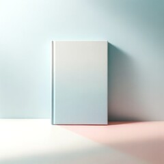 Simple and elegant blank white book cover with soft shadows and light, ideal for mock-ups and design
