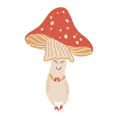 Fly Agaric Cartoon Character