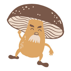 Porcini Mushroom Cartoon Character 