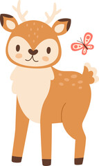 Deer And Butterfly