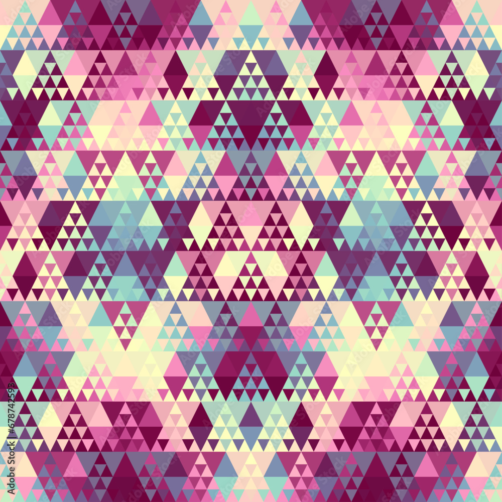 Aufkleber colorful aztec fabric, wallpaper and home decor. abstract seamless tileable pattern. triangles aztec