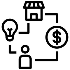 business planning outline style icon