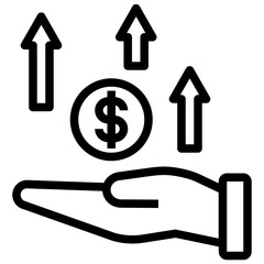 profit outline style icon