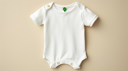 Gender-neutral baby garment. Organic cotton clothes, newborn fashion, With clipping path. Full depth of field. Focus stacking.